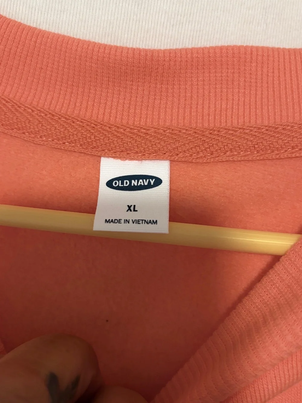 Old Navy Bright Orange Kids Sweatshirt with White 'here and now' Script